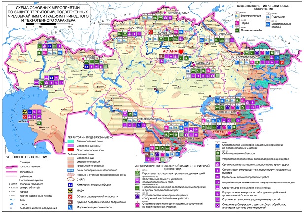 Экологические проблемы казахстана карта